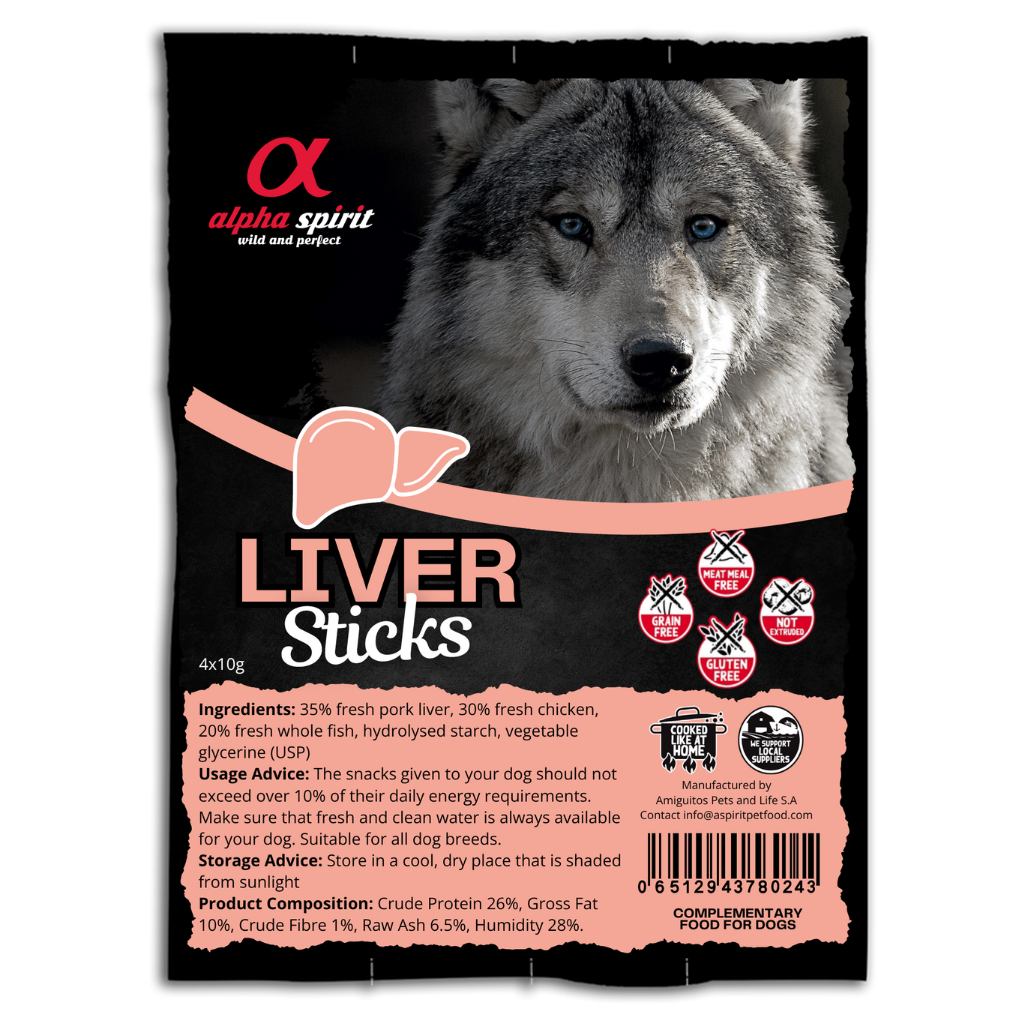 Alpha Spirit Liver Dog Treat Bar String (Includes 4 Bars)