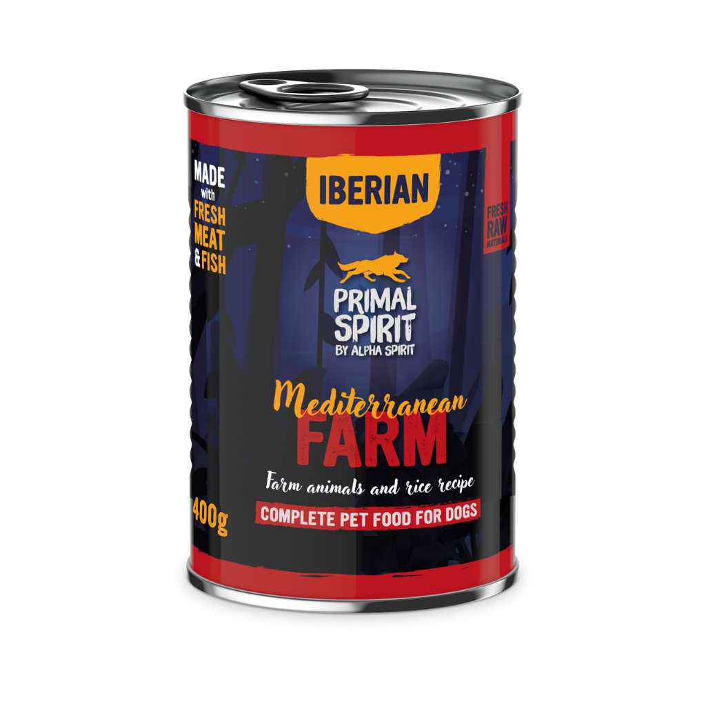 Primal Spirit Iberian Mediterranean Farm Complete Wet Canned Dog Food (6 x 400g)