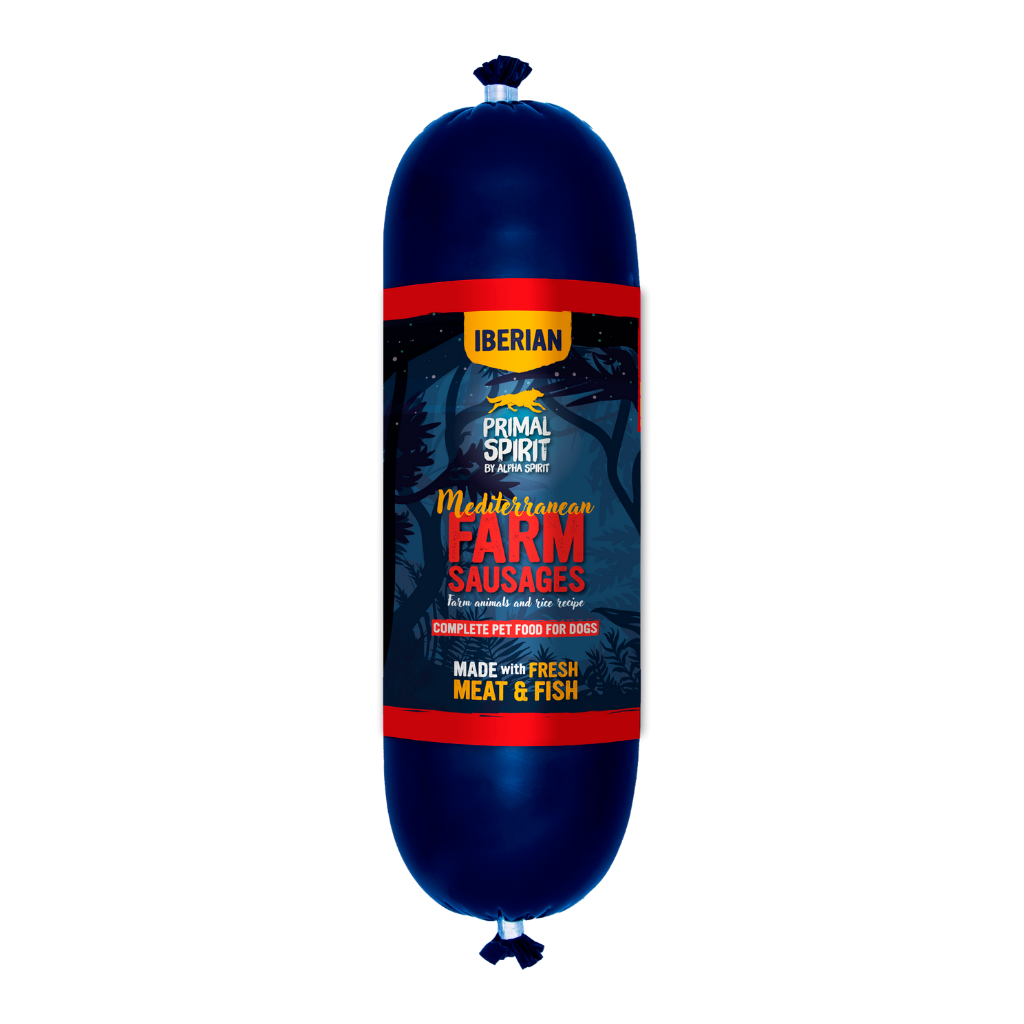 Primal Spirit Iberian Mediterranean Farm Complete Wet Sausage for Adult Dogs (1kg)