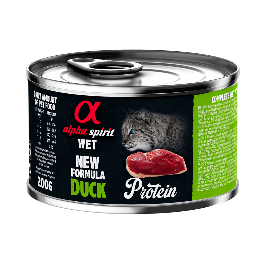 Alpha Spirit Duck Complete Wet Food Can for Cats (200g)