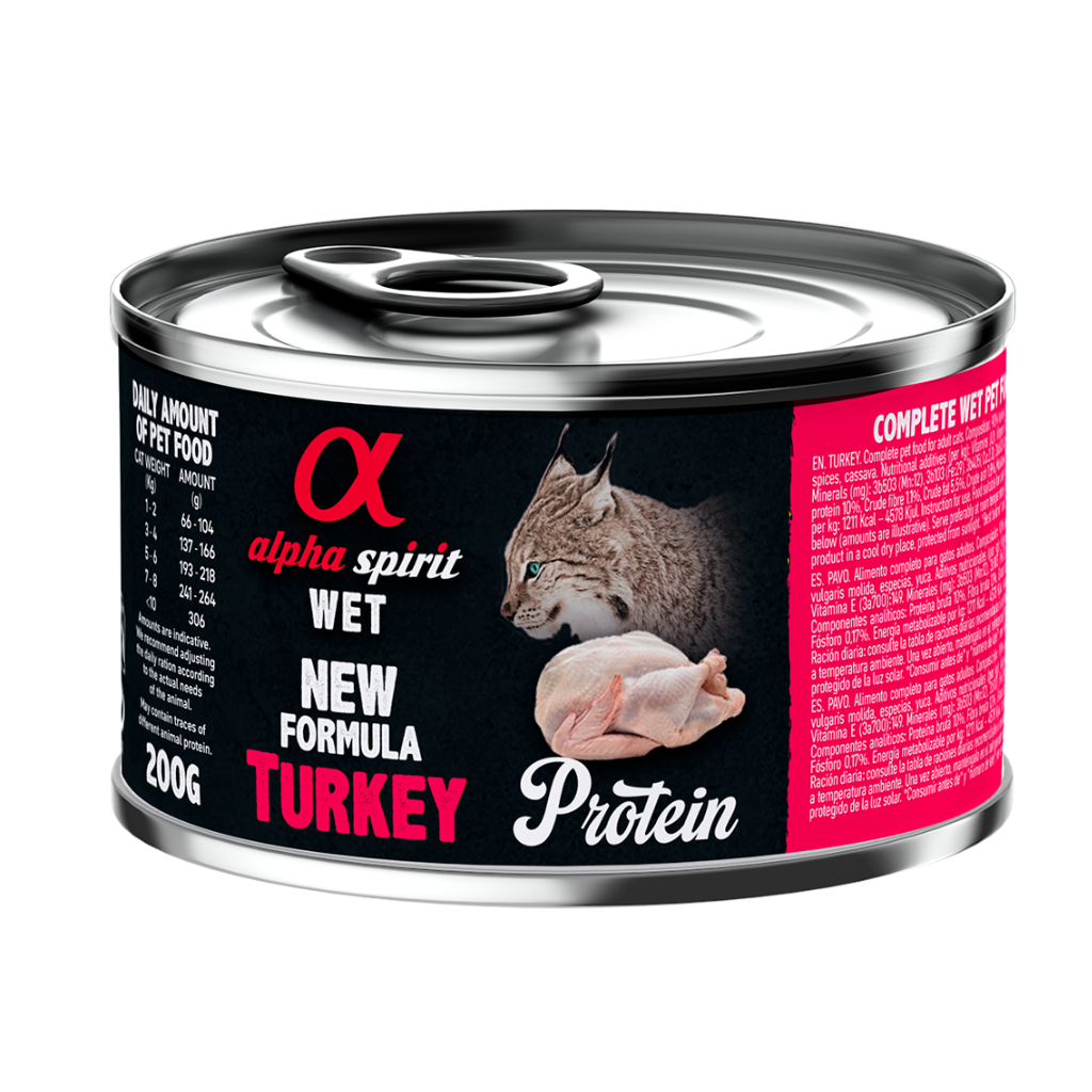 Alpha Spirit Turkey Complete Wet Food Can for Cats (200g)