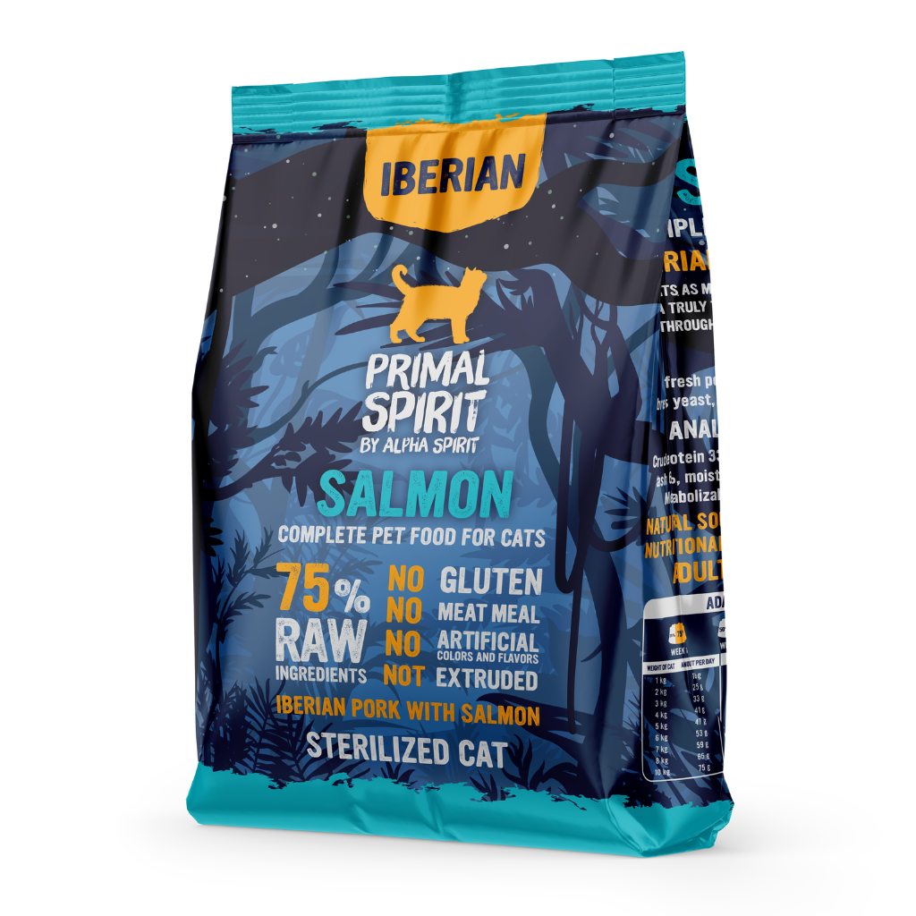 Primal Spirit Iberian Salmon Complete Dry Cat Food for Sterilised Cats (1kg)