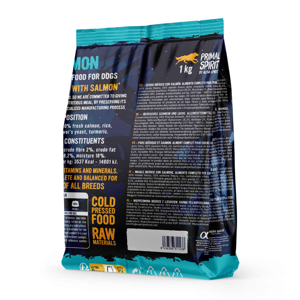 Primal Spirit Iberian Salmon Complete Dry Dog Food (1kg)