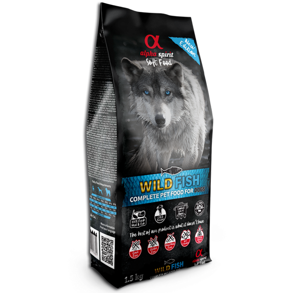 Alpha Spirit Wild Fish Complete Dog Food – Semi-Moist (1.5kg)
