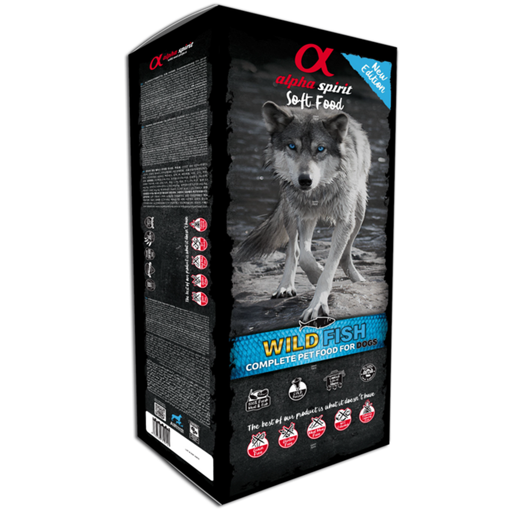 Alpha Spirit Wild Fish Complete Dog Food Box – Semi-Moist (9kg)