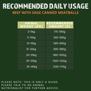 Beef with Sage Canned Meatballs for Dogs (6 x 400g)