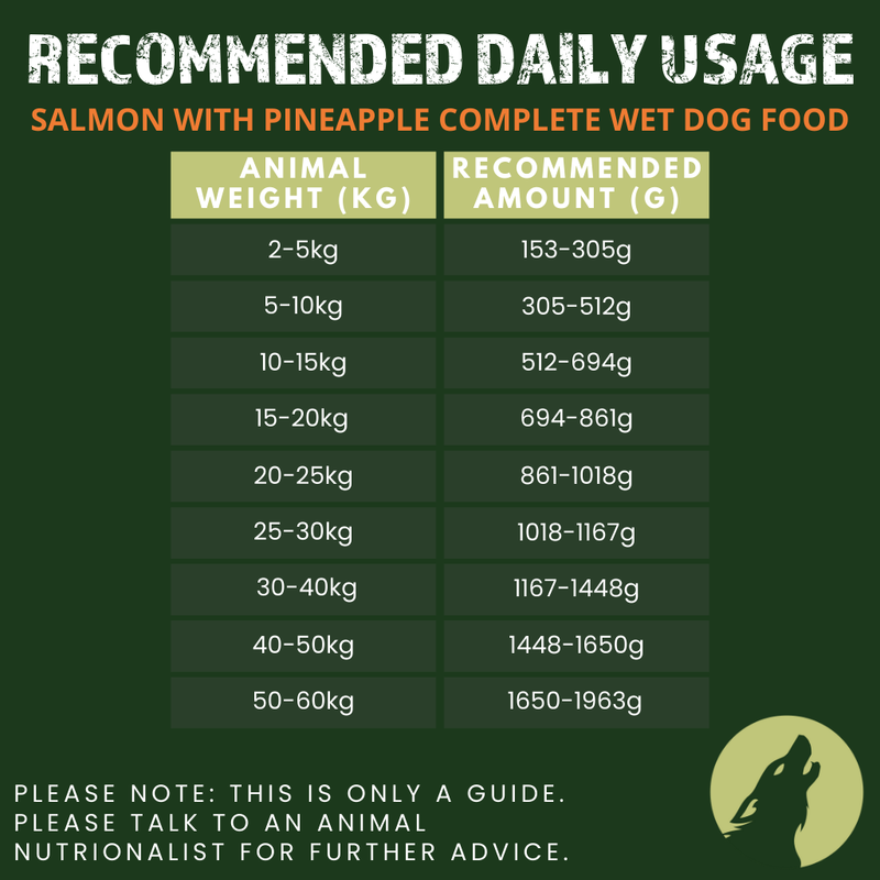 Salmon with Pineapple Complete Wet Canned Dog Food (6 x 400g)