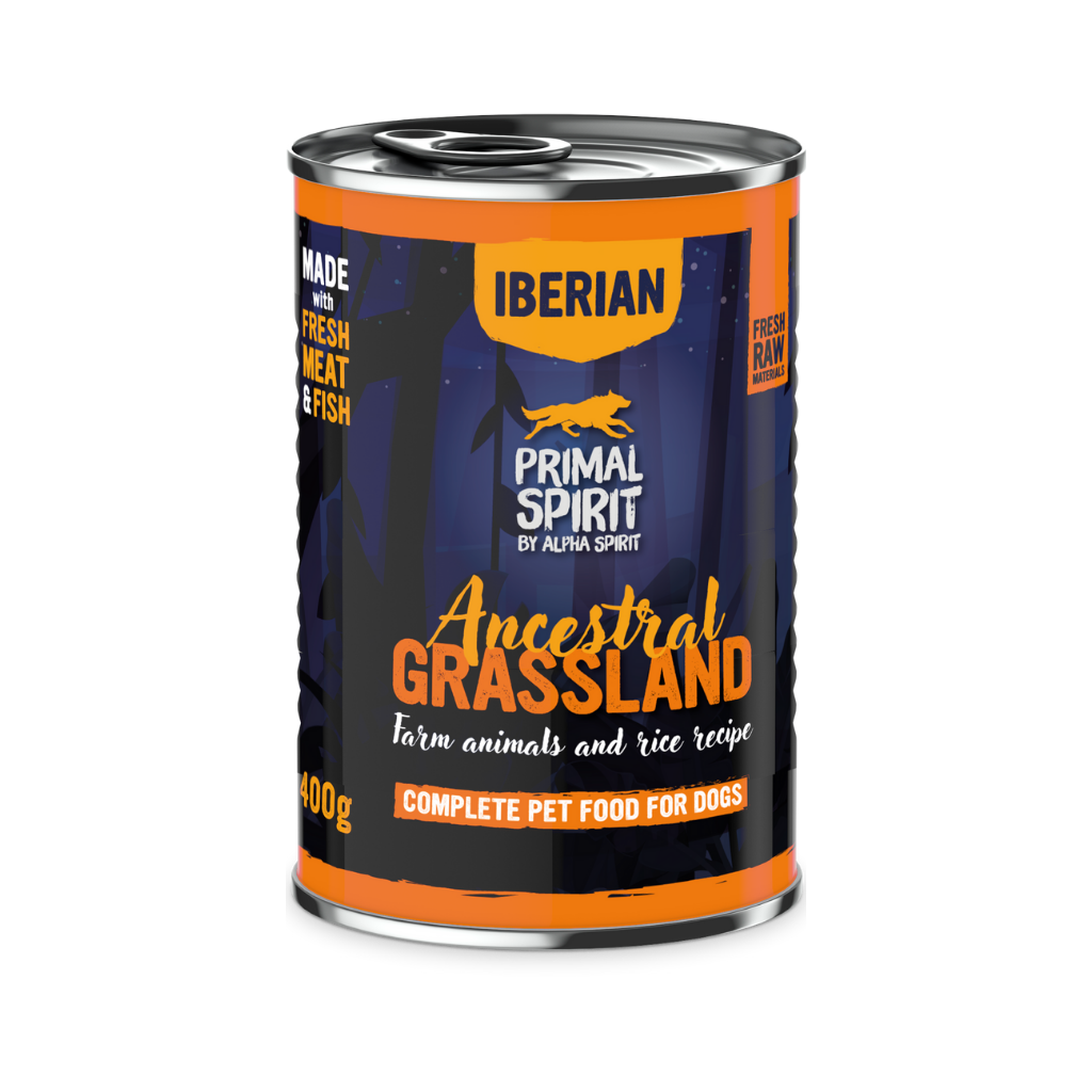 Primal Spirit Iberian Ancestral Grassland Complete Wet Canned Dog Food (6 x 400g)