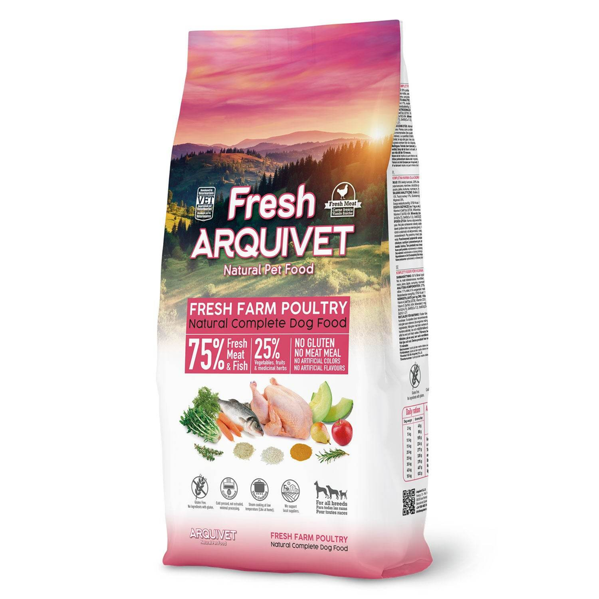 Arquivet Complete Cold Pressed Dog Food - Farm Poultry (1Kg Sample Pack)