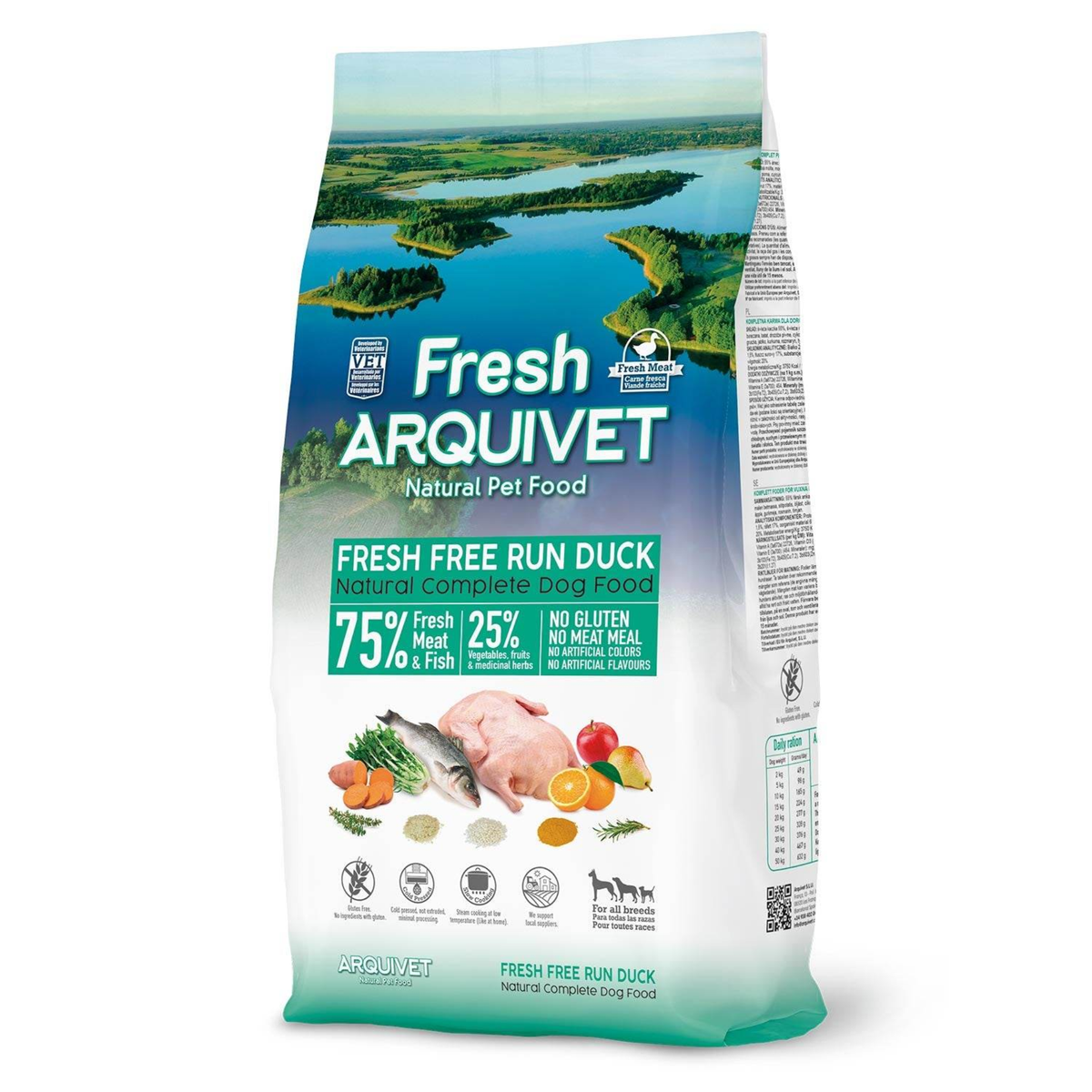 Arquivet Complete Cold Pressed Dog Food - Free Run Duck (1Kg Sample Pack)