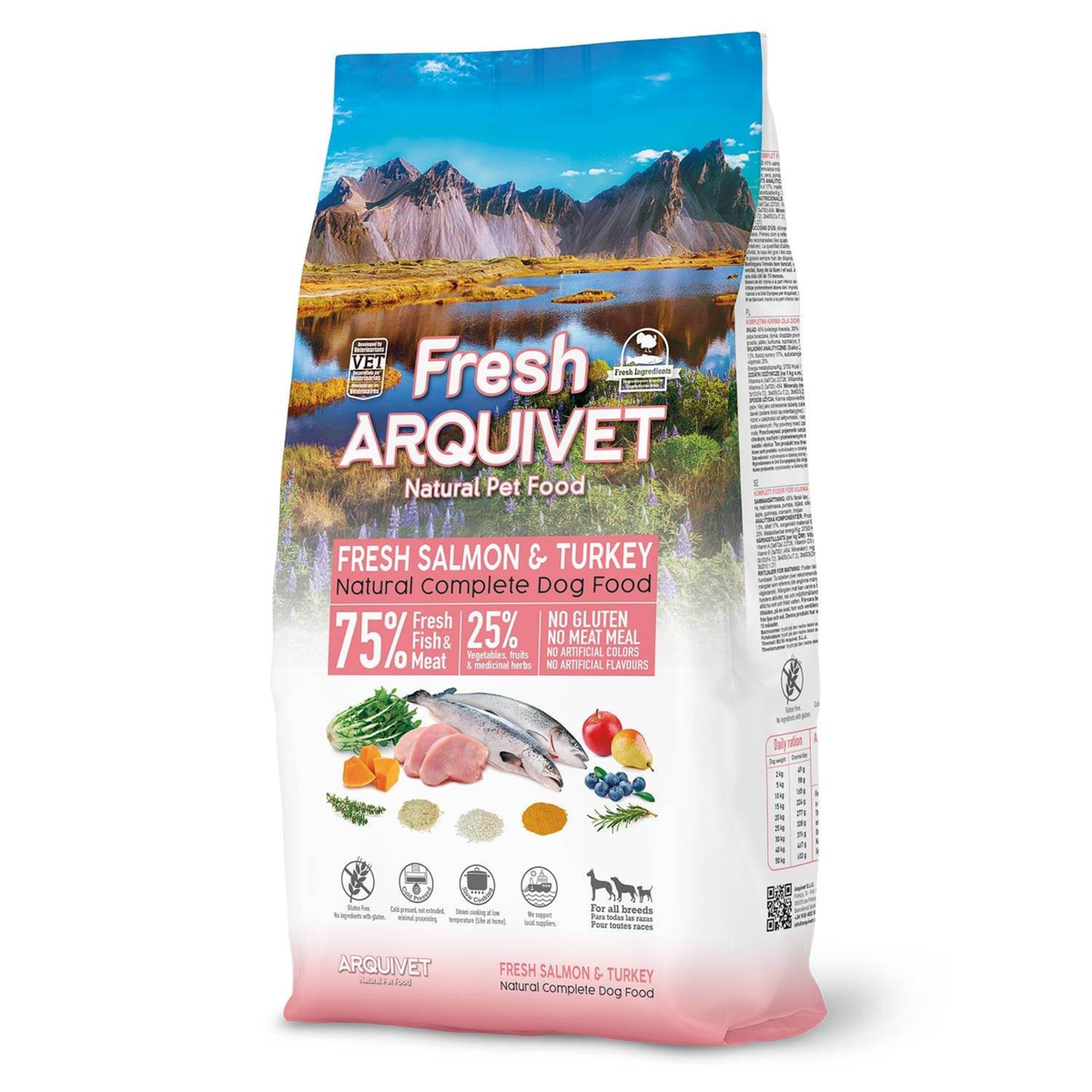 Arquivet Complete Cold Pressed Dog Food - Salmon & Turkey (1Kg Sample Pack)
