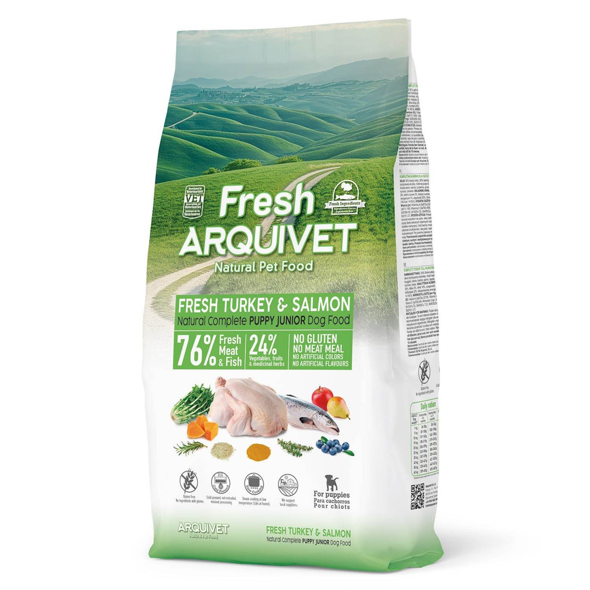 Arquivet Complete Cold Pressed Puppy Food - Turkey & Salmon (1Kg Sample Pack)