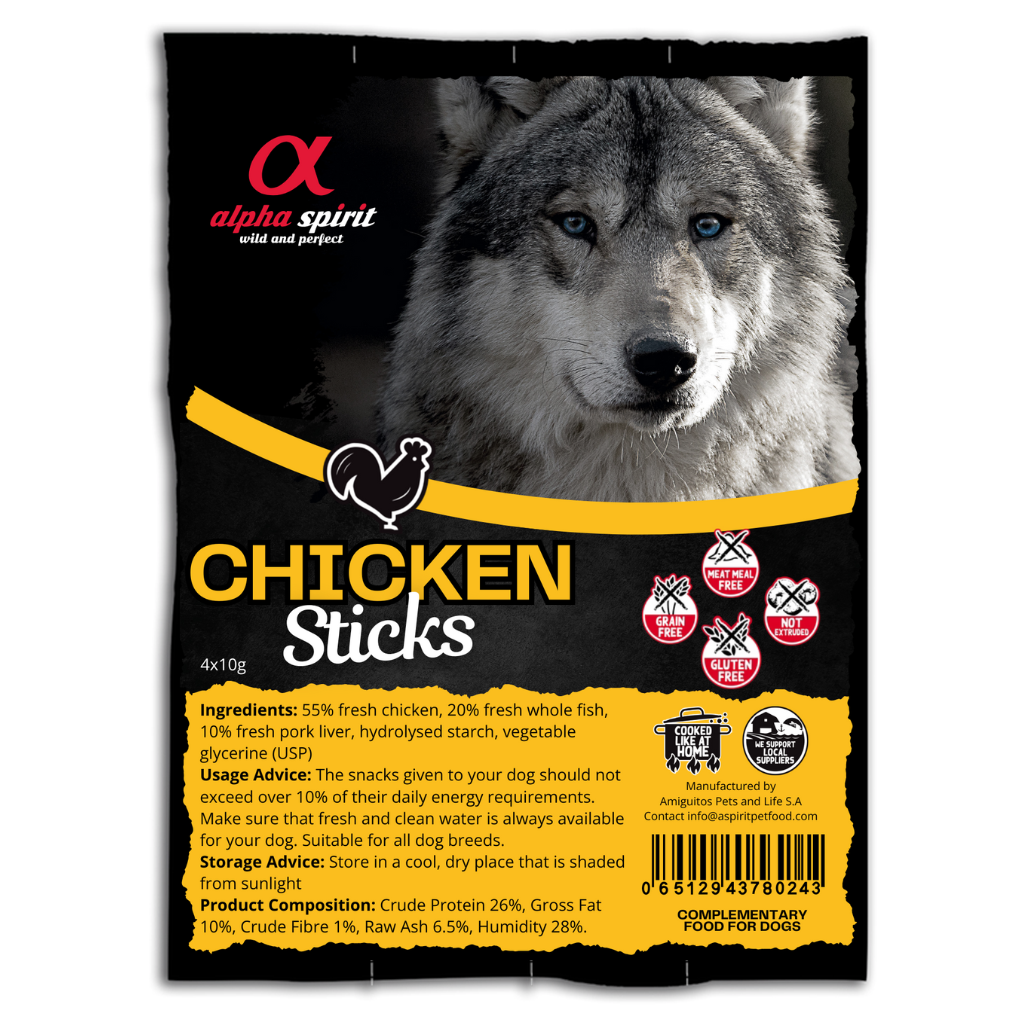 Alpha Spirit Chicken Dog Treat Bar String (Includes 4 Bars)