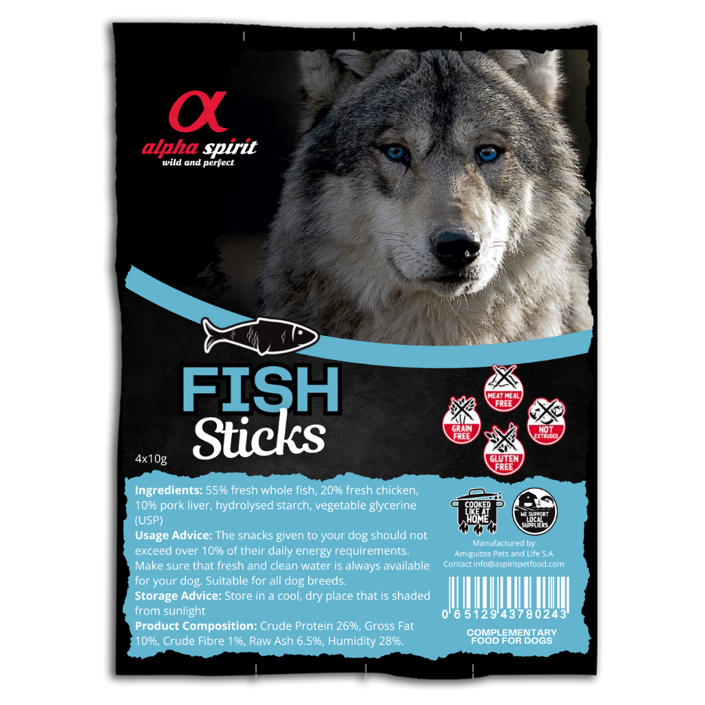 Alpha Spirit Fish Dog Treat Bar String (Includes 4 Bars)