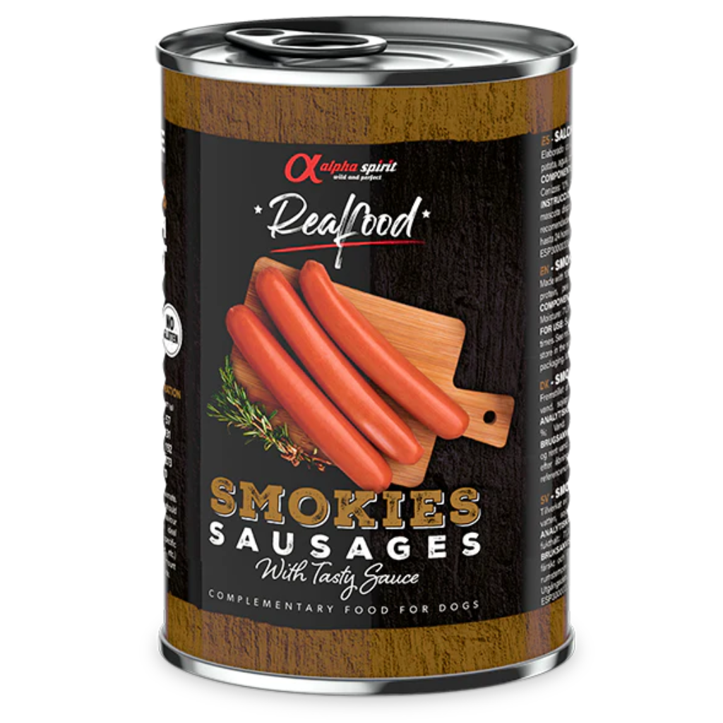 Alpha Spirit Realfood Smokies Complementary Smoked Sausages for Dogs