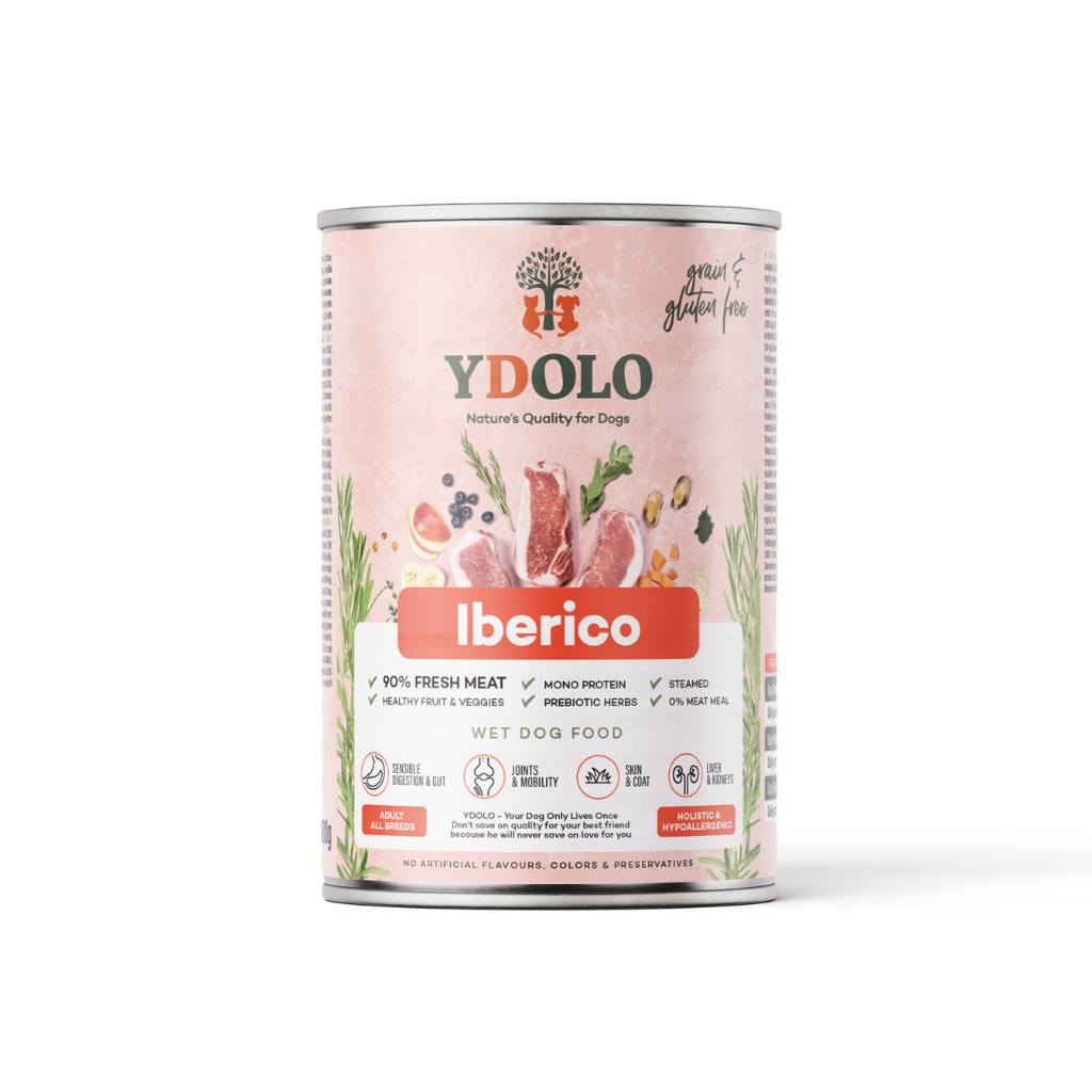 YDOLO Iberico Complete Wet Food for Dogs – Healthy and Pure (6 x 400g)