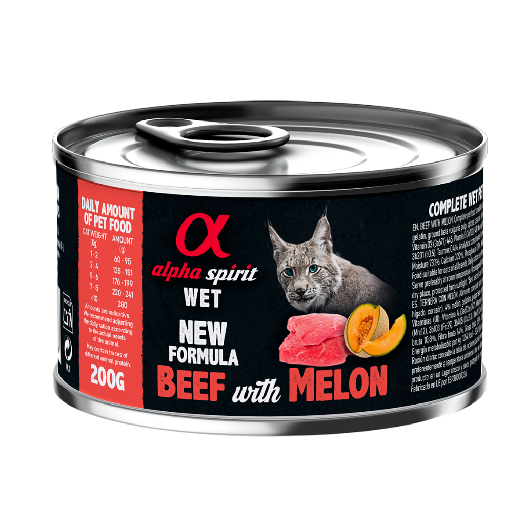 Alpha Spirit Beef with Melon Complete Wet Food Can for Cats (200g)