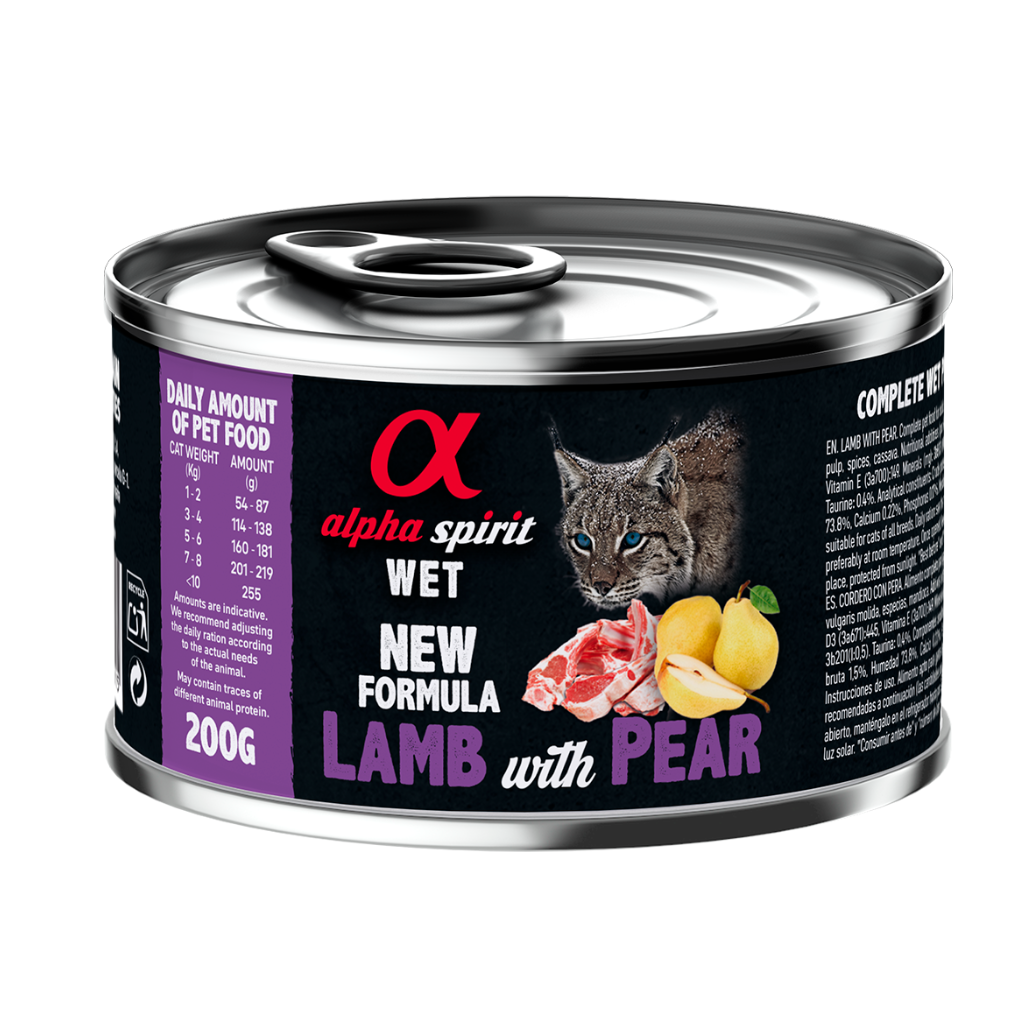 Alpha Spirit Lamb with Pear Complete Wet Food Can for Cats (200g)
