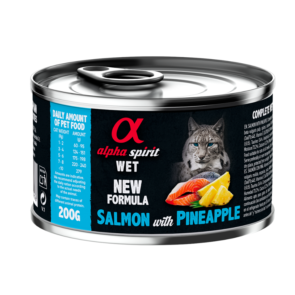 Alpha Spirit Salmon with Pineapple Complete Wet Food Can for Cats (200g)