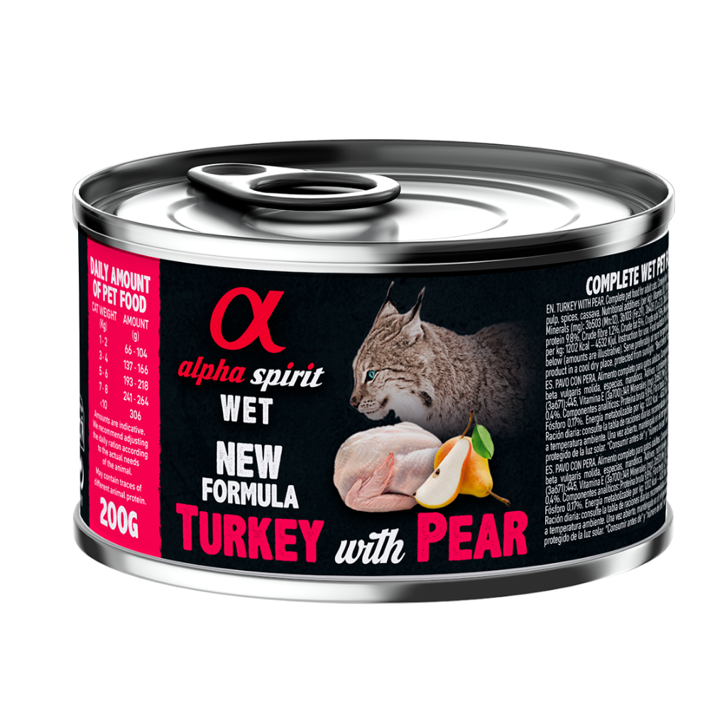Alpha Spirit Turkey with Pear Complete Wet Food Can for Cats (200g)