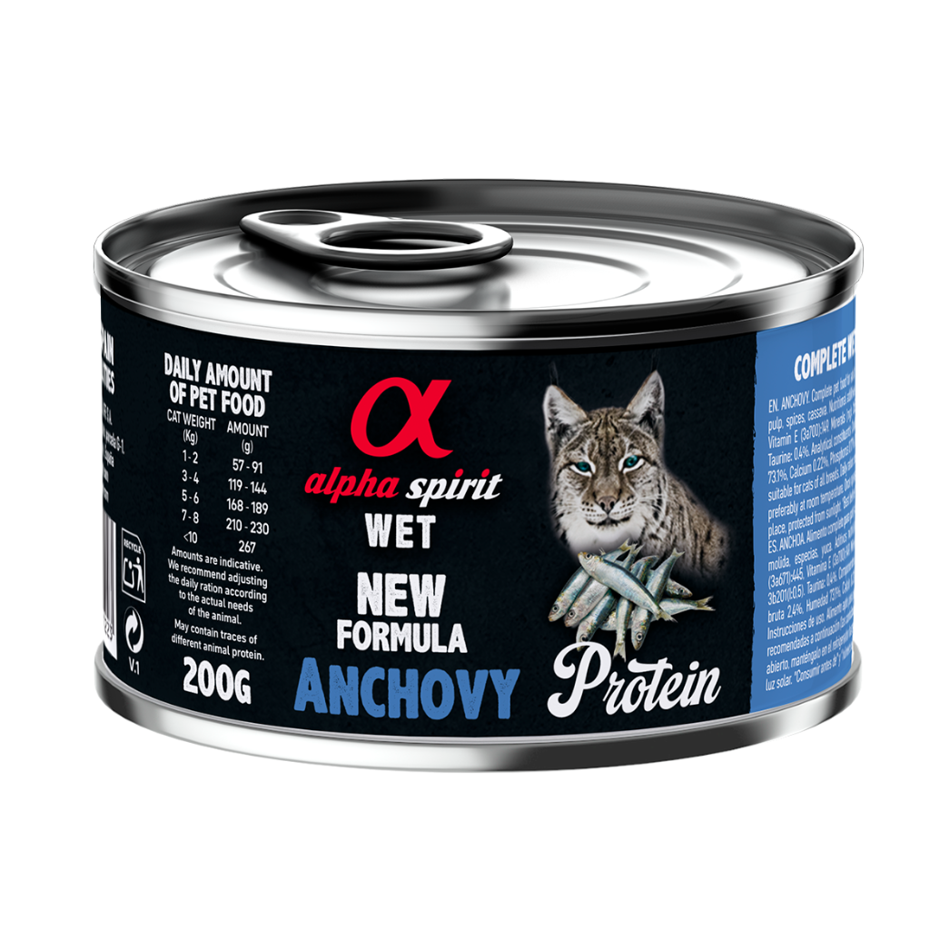 Alpha Spirit Anchovy Complete Wet Food Can for Cats (200g)