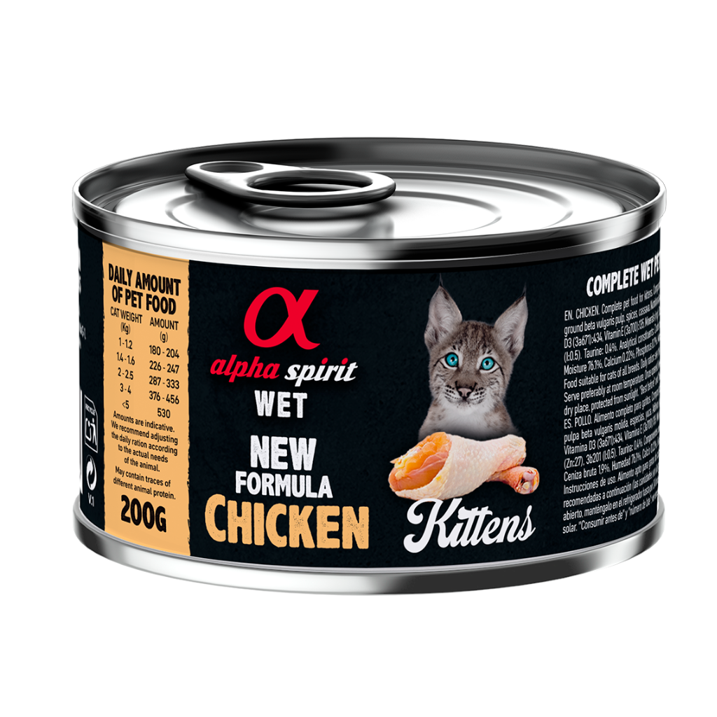 Alpha Spirit Chicken Complete Wet Food Can for Kittens (200g)