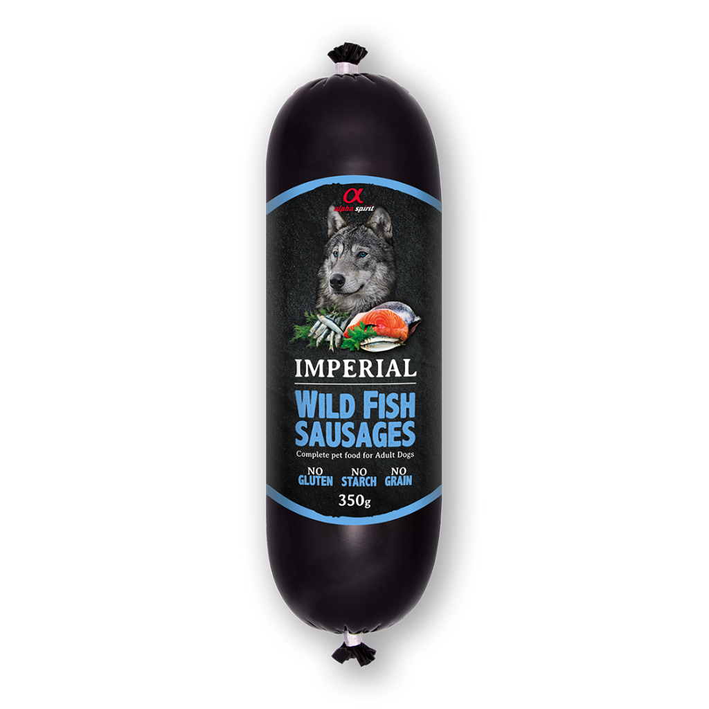 Alpha Spirit Imperial Wild Fish Complete Wet Sausage for Adult Dogs (150g & 350g)