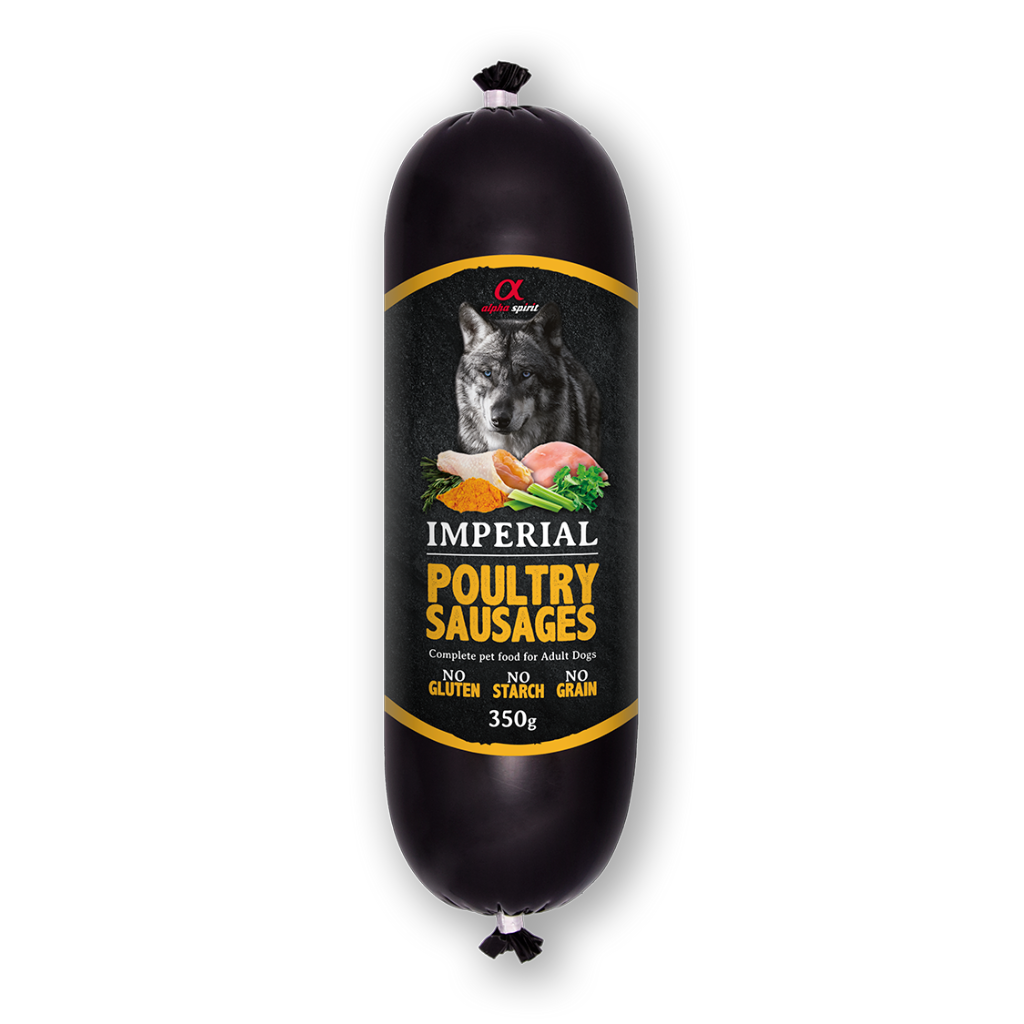 Alpha Spirit Imperial Poultry Complete Wet Sausage for Adult Dogs (150g & 350g)