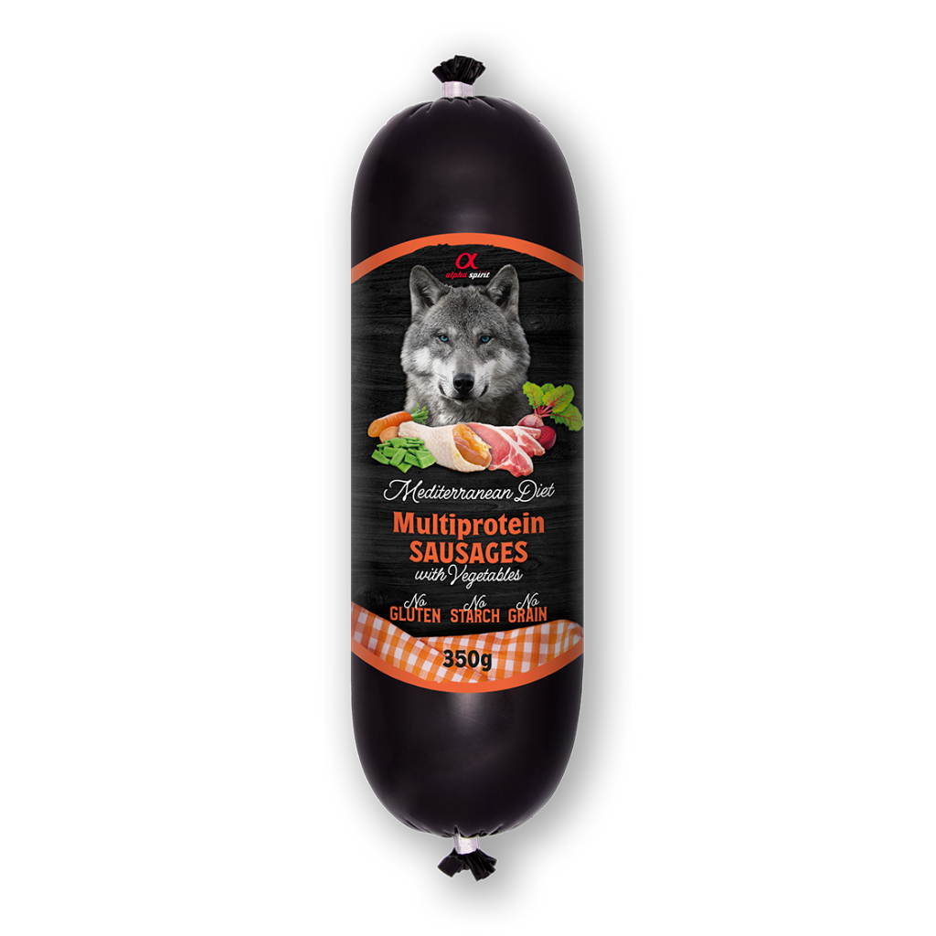 Alpha Spirit Mediterranean Diet Multi-Protein Complete Wet Sausage with Vegetables for Adult Dogs (150g & 350g)