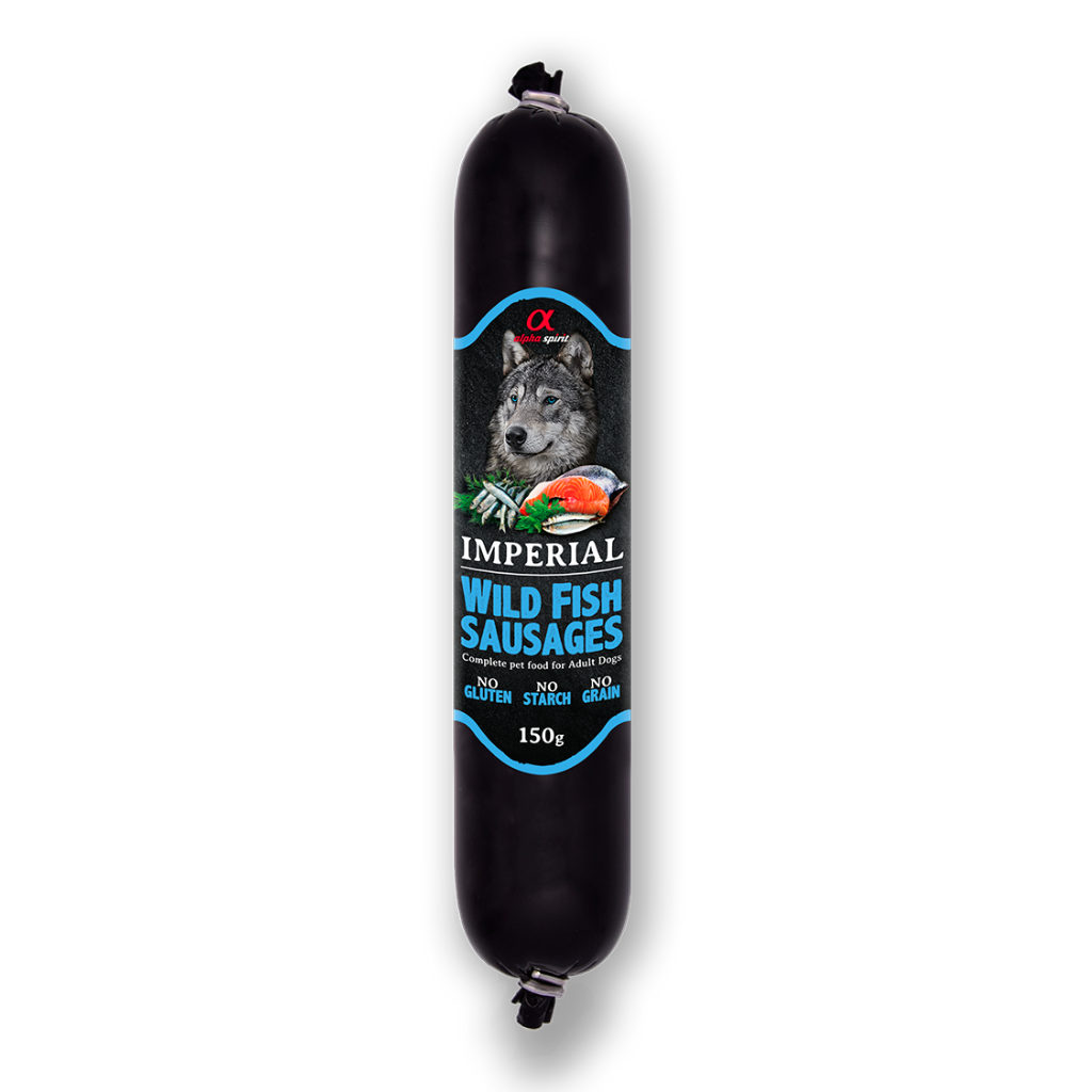 Alpha Spirit Imperial Wild Fish Complete Wet Sausage for Adult Dogs (150g & 350g)
