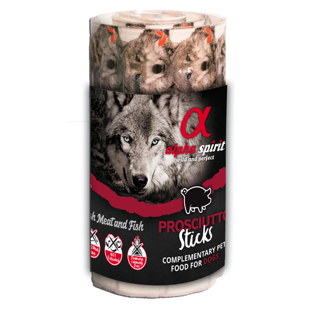Alpha Spirit Prosciutto Dog Treat Bar String (Includes 16 Bars)