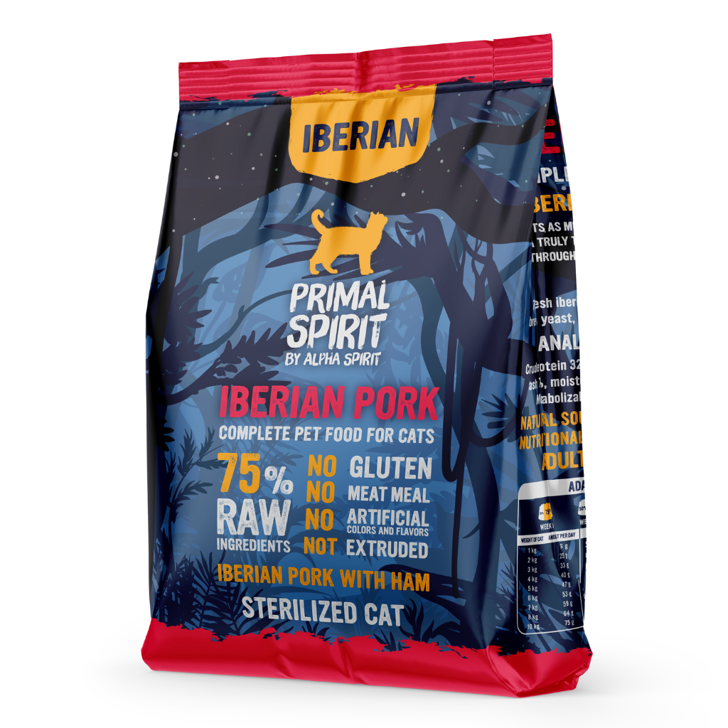 Primal Spirit Iberian Pork Complete Dry Cat Food for Sterilised Cats (1kg)