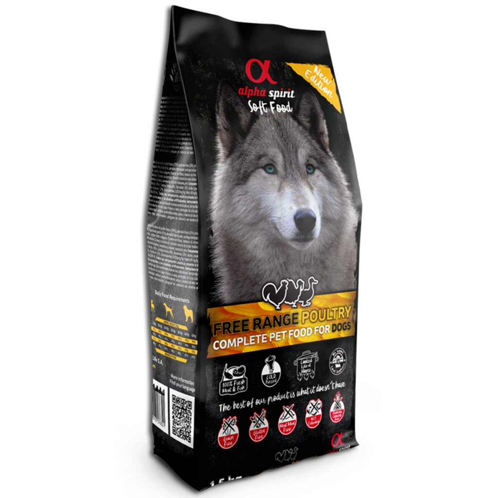 Alpha Spirit Poultry Complete Dog Food – Semi-Moist (1.5kg)